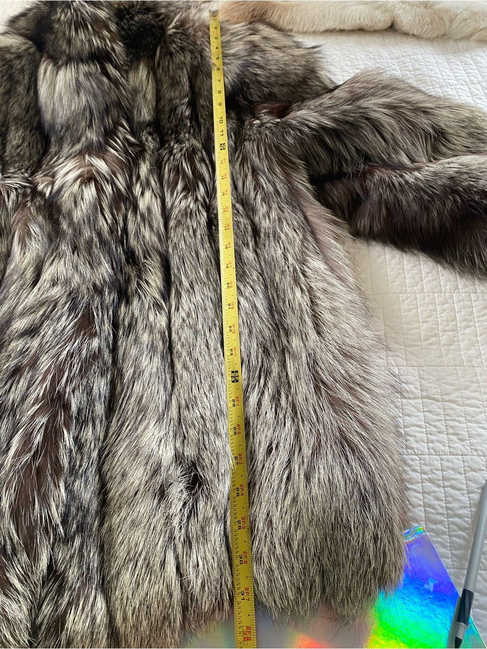Saga Fox Silver Fox Fur Coat size Medium / Large (read description re: size) - Picture 9 of 10